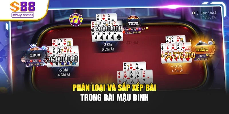 Phân loại và sắp xếp bài trong bài Mậu Binh